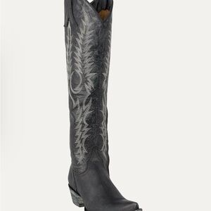 Old Gringo Black Leather Boots with Silver Stitching